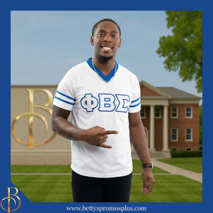Phi Beta Sigma ΦΒΣ Double Stitched Appliqué Embroidered Jersey T-Shirt-Phi Beta Sigma Paraphernalia-Phi Beta Sigma T-Shirts-Betty's Promos Plus
