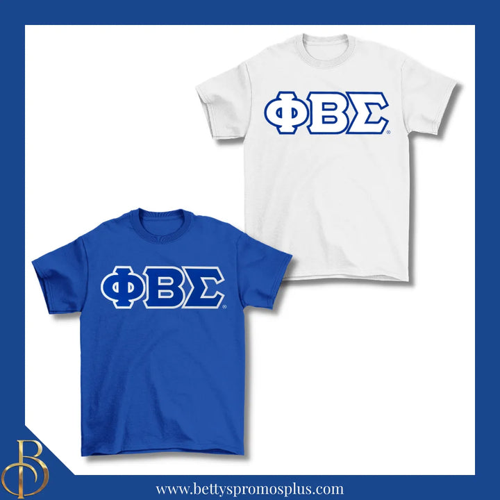 Phi Beta Sigma ΦΒΣ Double Stitched Appliqué Embroidered Line T-Shirt