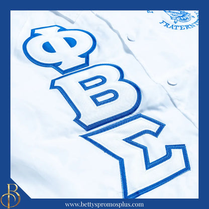 Phi Beta Sigma ΦΒΣ Double-Stitched Embroidered Windbreaker Line Jacket-Phi Beta Sigma Paraphernalia-Phi Beta Sigma Line Jacket-Betty's Promos Plus