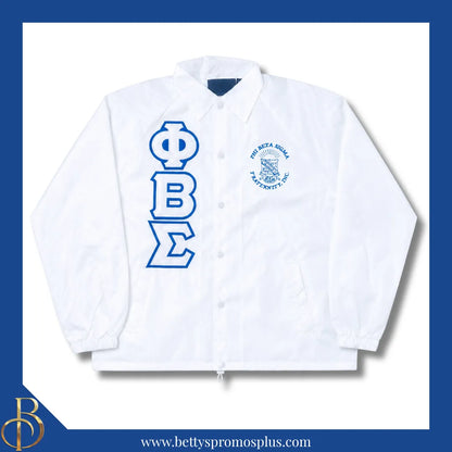 Phi Beta Sigma ΦΒΣ Double-Stitched Embroidered Windbreaker Line Jacket-Phi Beta Sigma Paraphernalia-Phi Beta Sigma Line Jacket-Betty's Promos Plus