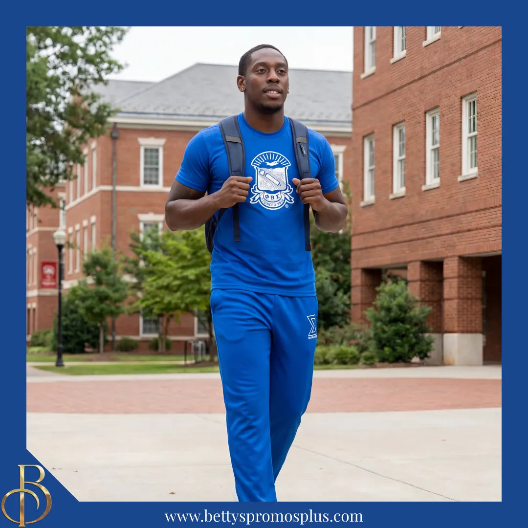 Phi Beta Sigma ΦΒΣ Elite Jogger Pants with Zippered Leg Opening-Phi Beta Sigma Paraphernalia-Phi Beta Sigma Jogger Pants-Betty's Promos Plus