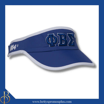 Phi Beta Sigma ΦΒΣ Embroidered Greek Letter Featherlight Moisture Wicking Visor-Blue-Phi Beta Sigma Paraphernalia-Phi Beta Sigma Visor-Betty's Promos Plus