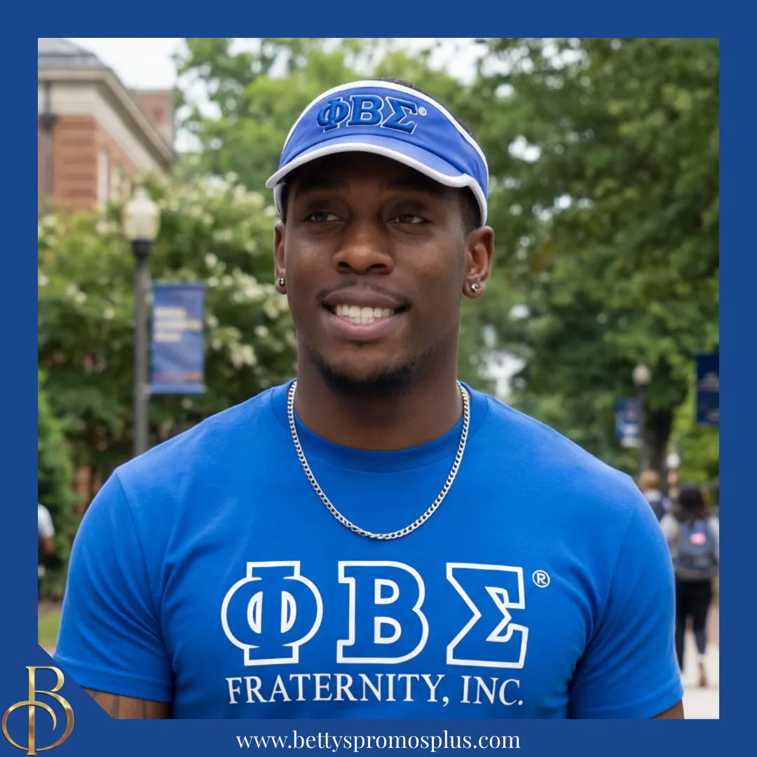 Phi Beta Sigma ΦΒΣ Embroidered Greek Letter Featherlight Moisture Wicking Visor-Phi Beta Sigma Paraphernalia-Phi Beta Sigma Visor-Betty's Promos Plus