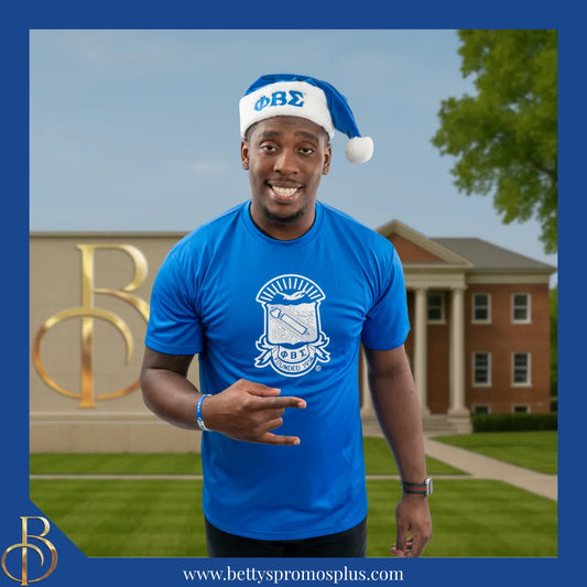 Phi Beta Sigma ΦΒΣ Embroidered Greek Letters Deluxe Santa Hat-Phi Beta Sigma Paraphernalia-Phi Beta Sigma Hats-Betty's Promos Plus