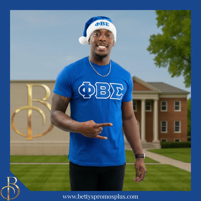 Phi Beta Sigma ΦΒΣ Embroidered Greek Letters Deluxe Santa Hat-Phi Beta Sigma Paraphernalia-Phi Beta Sigma Hats-Betty's Promos Plus