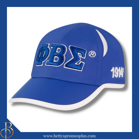 Phi Beta Sigma ΦΒΣ Embroidered Greek Letters Featherlight Moisture Wicking Hat-Blue-Phi Beta Sigma Paraphernalia-Phi Beta Sigma Hats-Betty's Promos Plus
