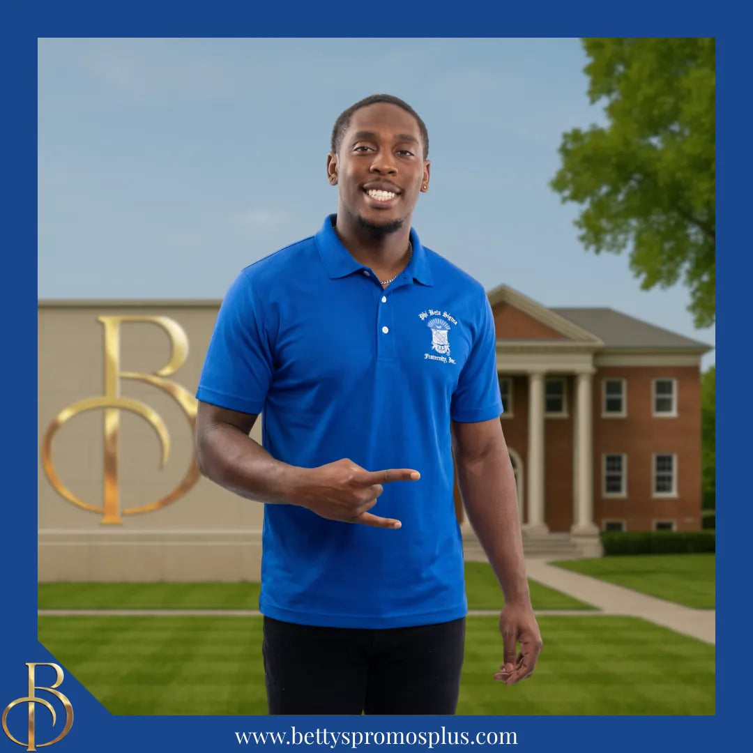 Phi Beta Sigma ΦΒΣ Embroidered Polo Shirt-Phi Beta Sigma Paraphernalia-Phi Beta Sigma Polo Shirt-Betty's Promos Plus