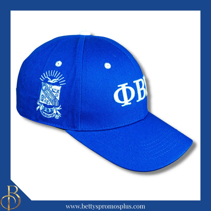 Phi Beta Sigma ΦΒΣ Embroidered Shield Baseball Cap-Blue-Phi Beta Sigma Paraphernalia-Phi Beta Sigma Hats-Betty's Promos Plus