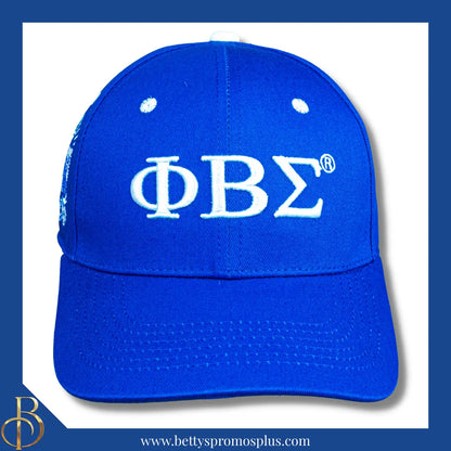 Phi Beta Sigma ΦΒΣ Embroidered Shield Baseball Cap-Phi Beta Sigma Paraphernalia-Phi Beta Sigma Hats-Betty's Promos Plus