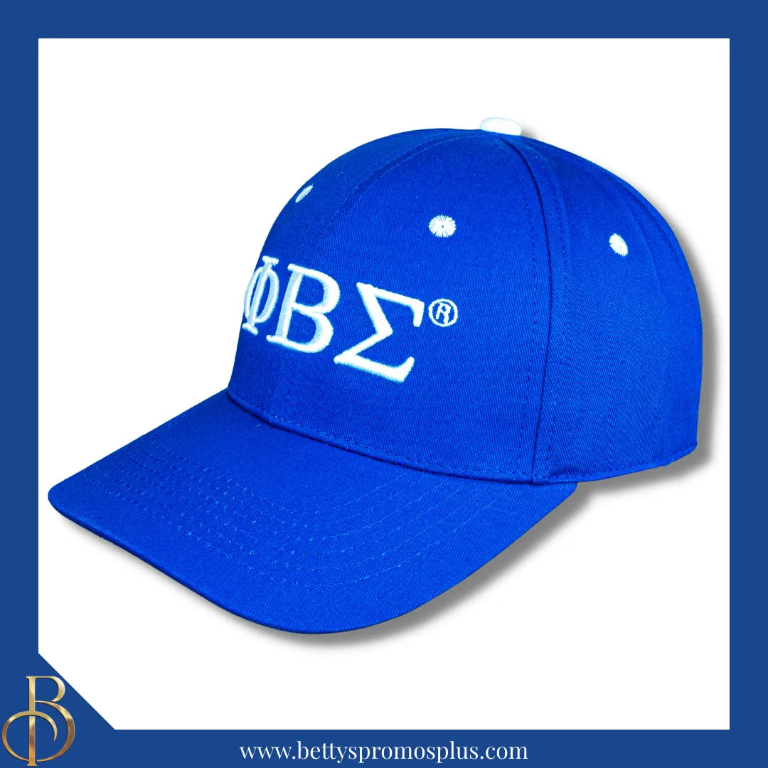 Phi Beta Sigma ΦΒΣ Embroidered Shield Baseball Cap-Phi Beta Sigma Paraphernalia-Phi Beta Sigma Hats-Betty's Promos Plus
