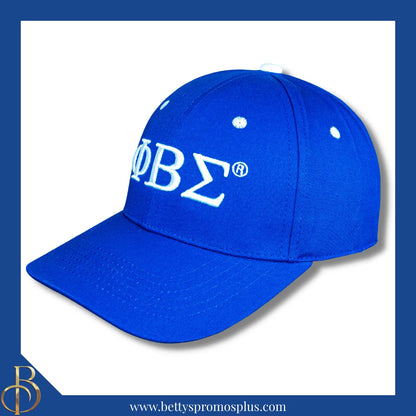 Phi Beta Sigma ΦΒΣ Embroidered Shield Baseball Cap-Phi Beta Sigma Paraphernalia-Phi Beta Sigma Hats-Betty's Promos Plus