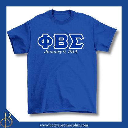 Phi Beta Sigma ΦΒΣ Founding Date Screen Printed T-Shirt-Blue-Small-Phi Beta Sigma Paraphernalia-Phi Beta Sigma T-Shirts-Betty's Promos Plus