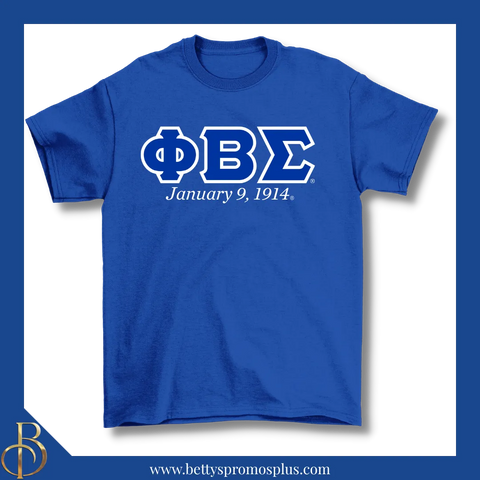 Phi Beta Sigma ΦΒΣ Founding Date Screen Printed T-Shirt-Blue-Small-Phi Beta Sigma Paraphernalia-Phi Beta Sigma T-Shirts-Betty's Promos Plus