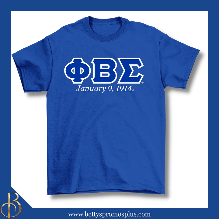 Phi Beta Sigma ΦΒΣ Founding Date Screen Printed T-Shirt