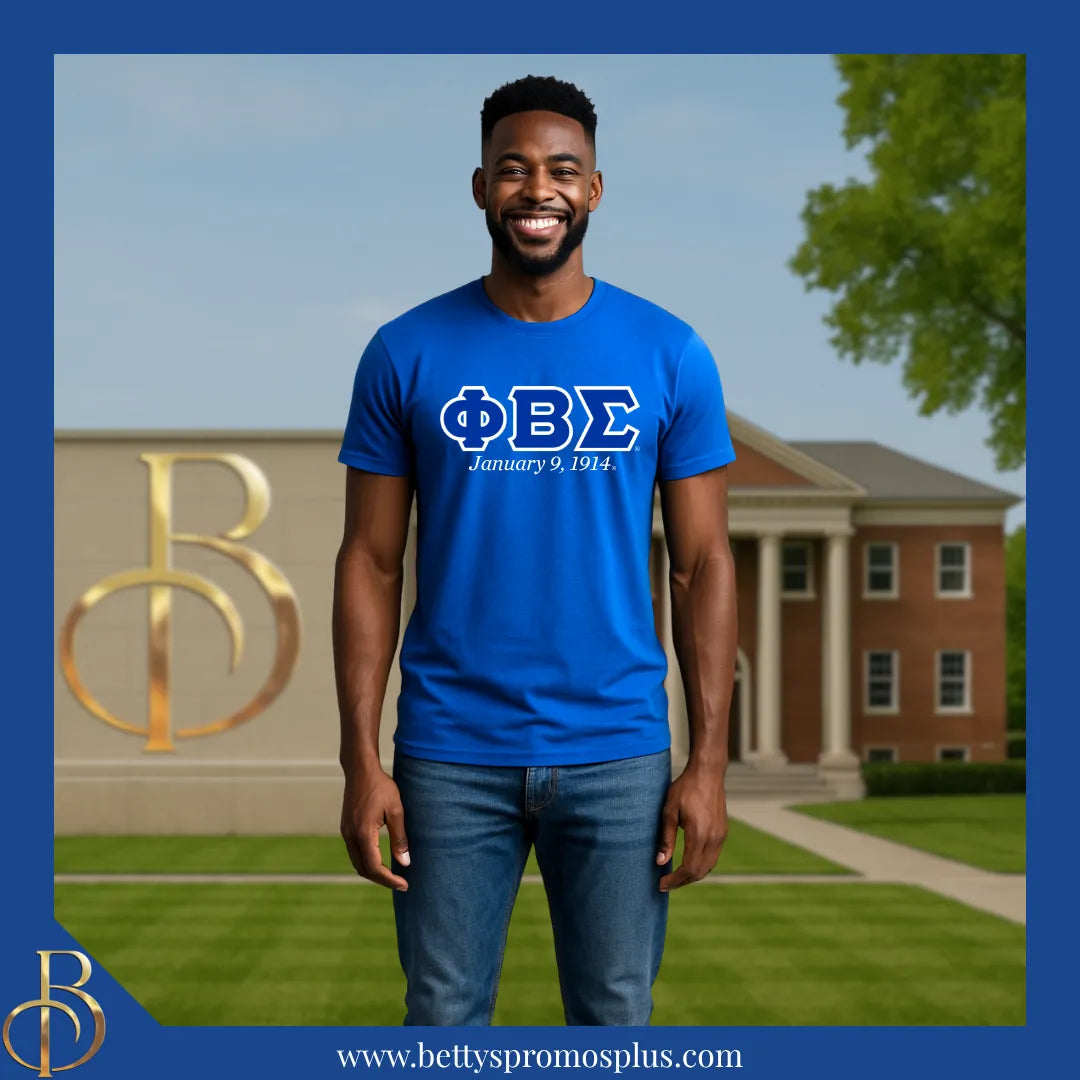 Phi Beta Sigma ΦΒΣ Founding Date Screen Printed T-Shirt-Phi Beta Sigma Paraphernalia-Phi Beta Sigma T-Shirts-Betty's Promos Plus