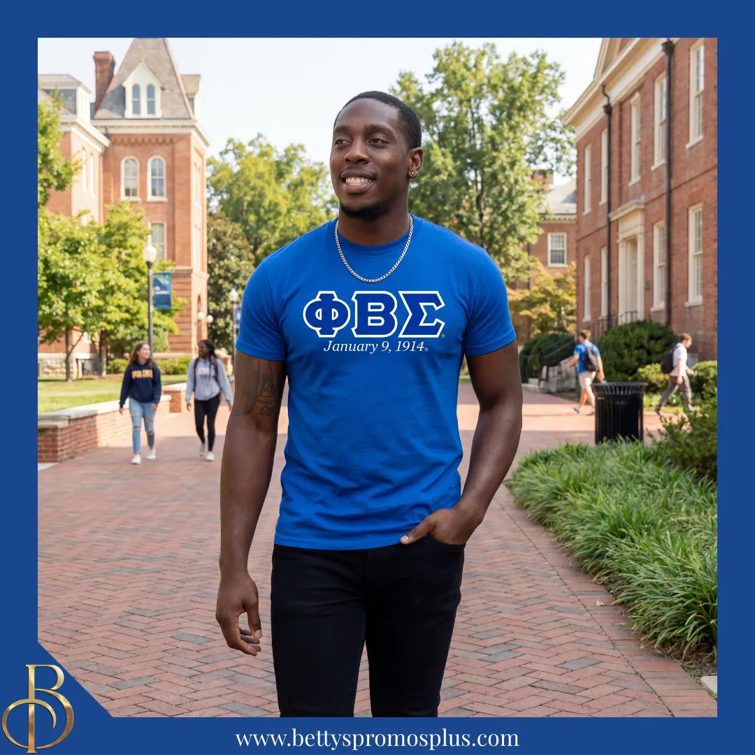 Phi Beta Sigma ΦΒΣ Founding Date Screen Printed T-Shirt-Phi Beta Sigma Paraphernalia-Phi Beta Sigma T-Shirts-Betty's Promos Plus