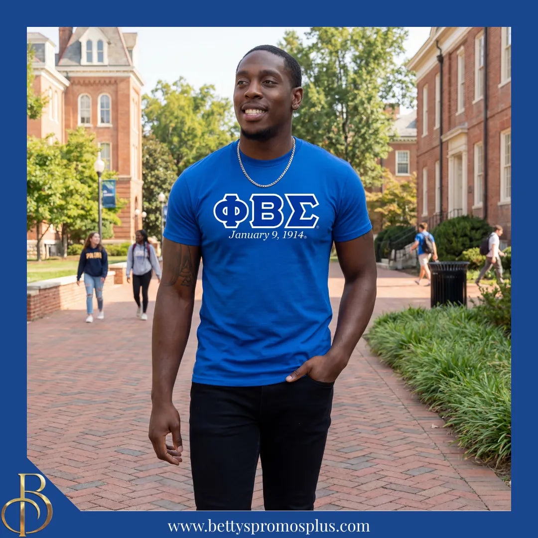 Phi Beta Sigma ΦΒΣ Founding Date Screen Printed T-Shirt-Phi Beta Sigma Paraphernalia-Phi Beta Sigma T-Shirts-Betty's Promos Plus