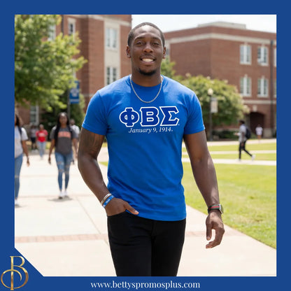 Phi Beta Sigma ΦΒΣ Founding Date Screen Printed T-Shirt-Phi Beta Sigma Paraphernalia-Phi Beta Sigma T-Shirts-Betty's Promos Plus