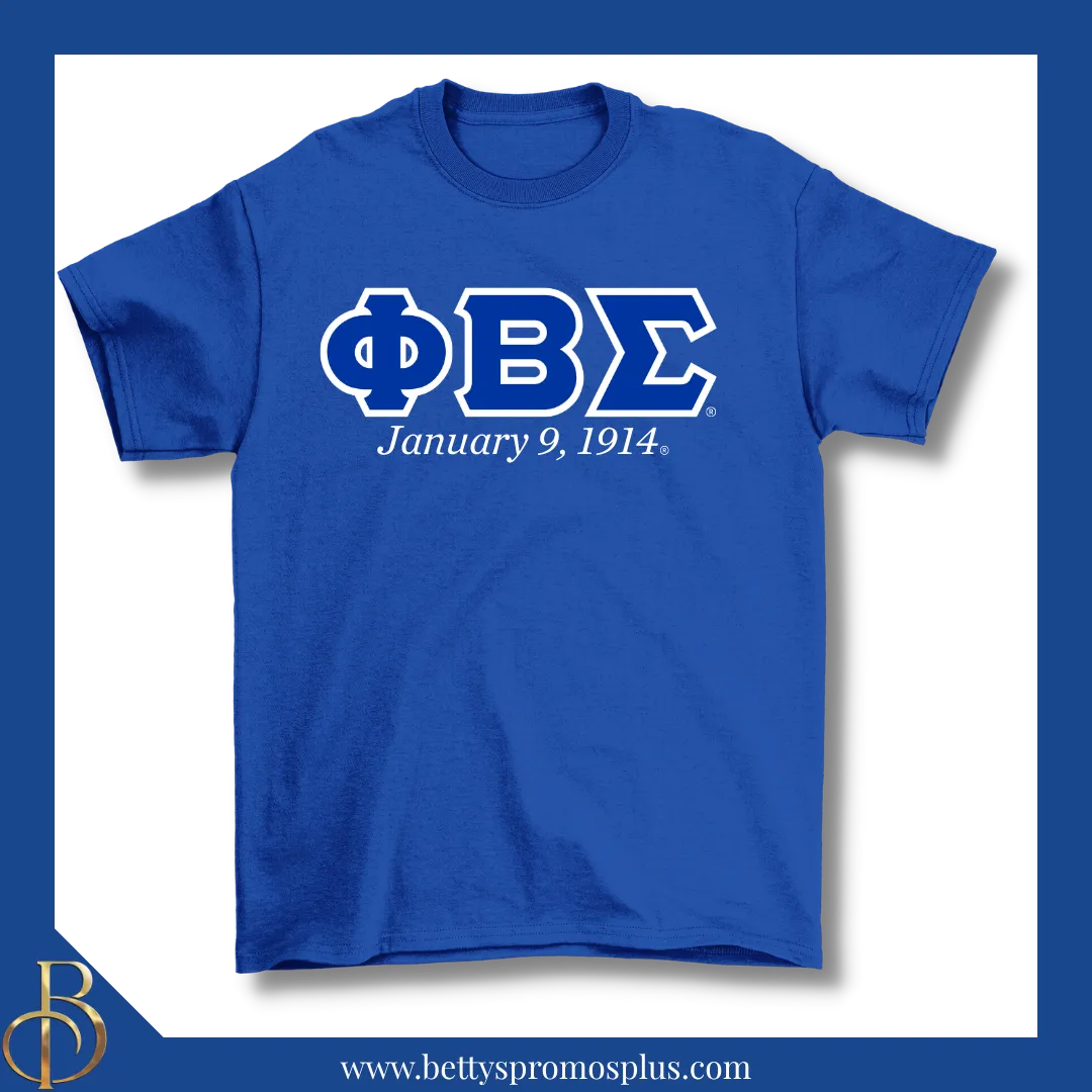 Phi Beta Sigma ΦΒΣ Founding Date Screen Printed T-Shirt-Phi Beta Sigma Paraphernalia-Phi Beta Sigma T-Shirts-Betty's Promos Plus