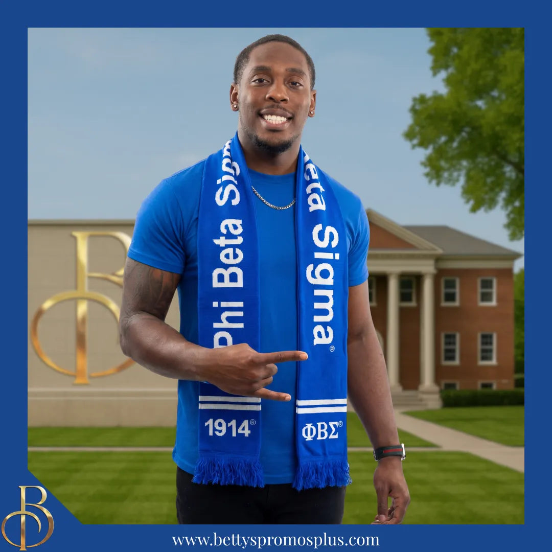 Phi Beta Sigma ΦΒΣ Fraternity Knit Scarf-Phi Beta Sigma Paraphernalia-Phi Beta Sigma Scarf-Betty's Promos Plus