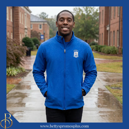 Phi Beta Sigma ΦΒΣ Full-Zip Water Resistant Rain Jacket with Embroidered Shield-Phi Beta Sigma Paraphernalia-Phi Beta Sigma Rain Coats-Betty's Promos Plus