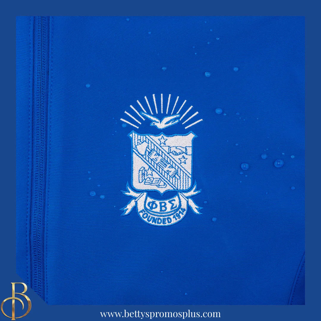 Phi Beta Sigma ΦΒΣ Full-Zip Water Resistant Rain Jacket with Embroidered Shield-Phi Beta Sigma Paraphernalia-Phi Beta Sigma Rain Coats-Betty's Promos Plus