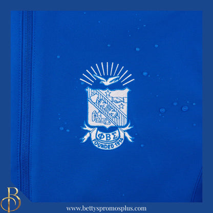 Phi Beta Sigma ΦΒΣ Full-Zip Water Resistant Rain Jacket with Embroidered Shield-Phi Beta Sigma Paraphernalia-Phi Beta Sigma Rain Coats-Betty's Promos Plus