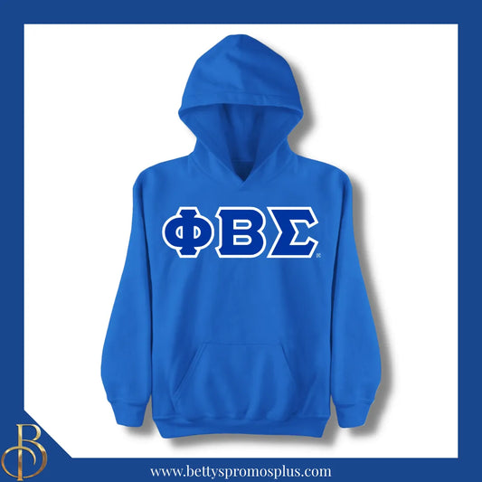 Phi Beta Sigma ΦΒΣ Greek Letter Double-Stitched Embroidered Hoodie-Blue-Small-Phi Beta Sigma Paraphernalia-Phi Beta Sigma Hoodie-Betty's Promos Plus