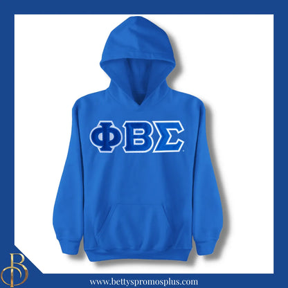 Phi Beta Sigma ΦΒΣ Greek Letter Double-Stitched Embroidered Hoodie-Blue-Small-Phi Beta Sigma Paraphernalia-Phi Beta Sigma Hoodie-Betty's Promos Plus