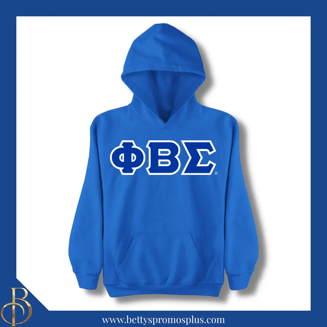 Phi Beta Sigma ΦΒΣ Greek Letter Double-Stitched Embroidered Hoodie-Phi Beta Sigma Paraphernalia-Phi Beta Sigma Hoodie-Betty's Promos Plus