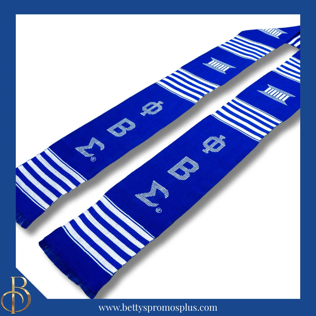 Phi Beta Sigma ΦΒΣ Greek Letters Kente Cloth Graduation Stole-Phi Beta Sigma Paraphernalia-Phi Beta Sigma Graduation Stole-Betty's Promos Plus