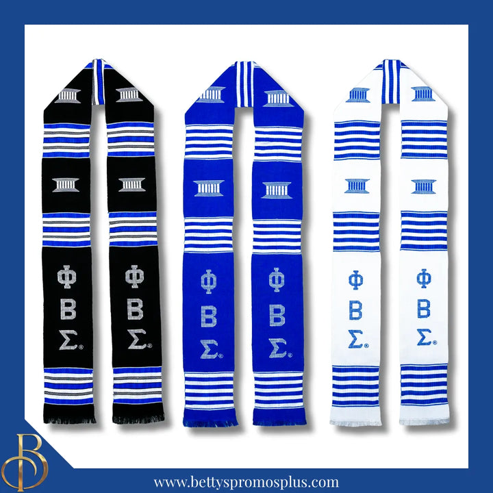 Phi Beta Sigma ΦΒΣ Greek Letters Kente Cloth Graduation Stole