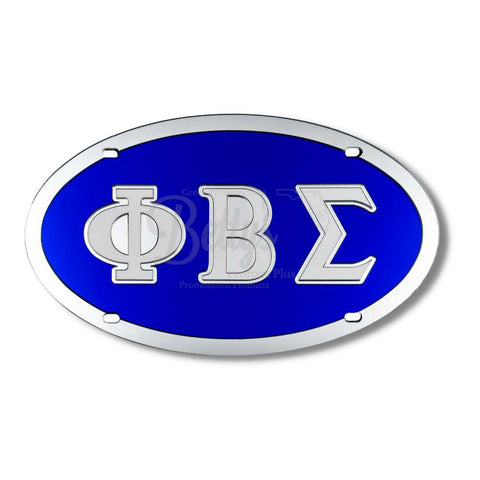 Phi Beta Sigma ΦΒΣ Laser Engraved Mirrored Acrylic Auto Tag License Plate-Blue Background-Silver Trim-Phi Beta Sigma Paraphernalia-Phi Beta Sigma Auto Tag-Betty's Promos Plus