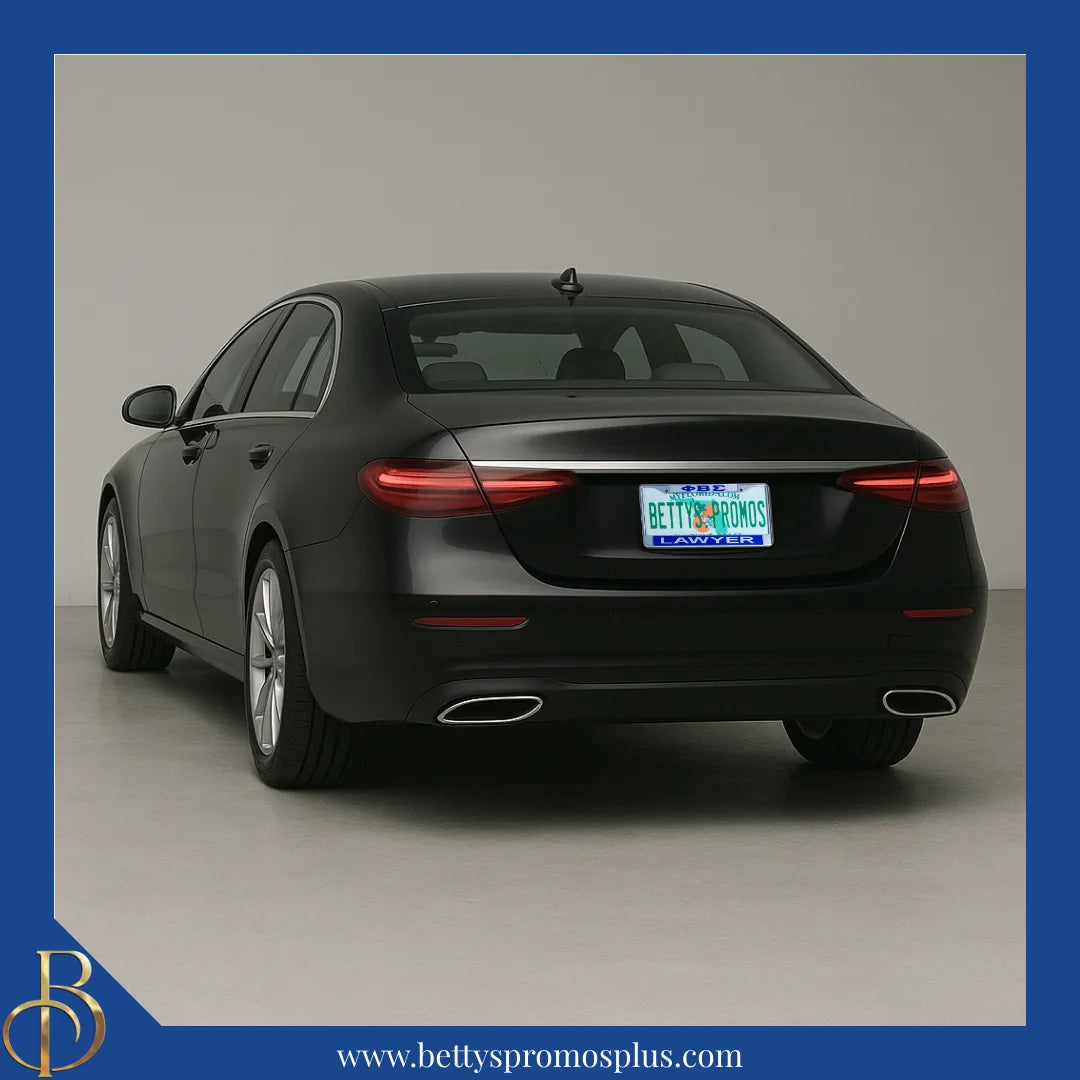 Phi Beta Sigma ΦΒΣ Lawyer Chrome Laser Engraved Mirrored Acrylic Auto Tag License Plate Frame-Phi Beta Sigma Paraphernalia-Phi Beta Sigma Auto Tag Frame-Betty's Promos Plus