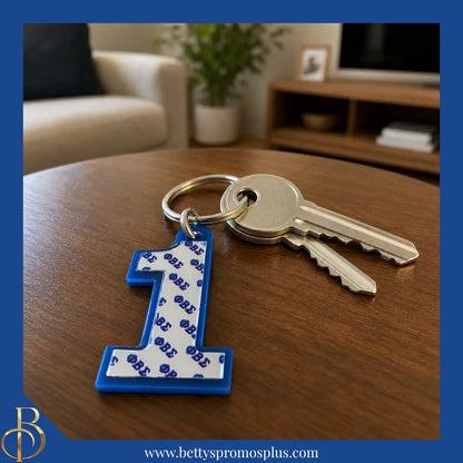 Phi Beta Sigma ΦΒΣ Line Number Mirrored Acrylic Keychain Available 1-25-Phi Beta Sigma Paraphernalia-Phi Beta Sigma Keychain-Betty's Promos Plus