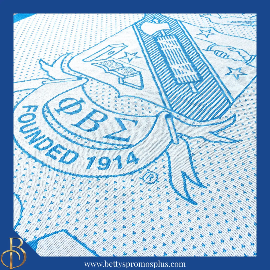 Phi Beta Sigma ΦΒΣ Shield Afghan Throw Blanket-Phi Beta Sigma Paraphernalia-Phi Beta Sigma Blanket-Betty's Promos Plus