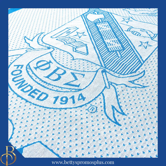 Phi Beta Sigma ΦΒΣ Shield Afghan Throw Blanket-Phi Beta Sigma Paraphernalia-Phi Beta Sigma Blanket-Betty's Promos Plus