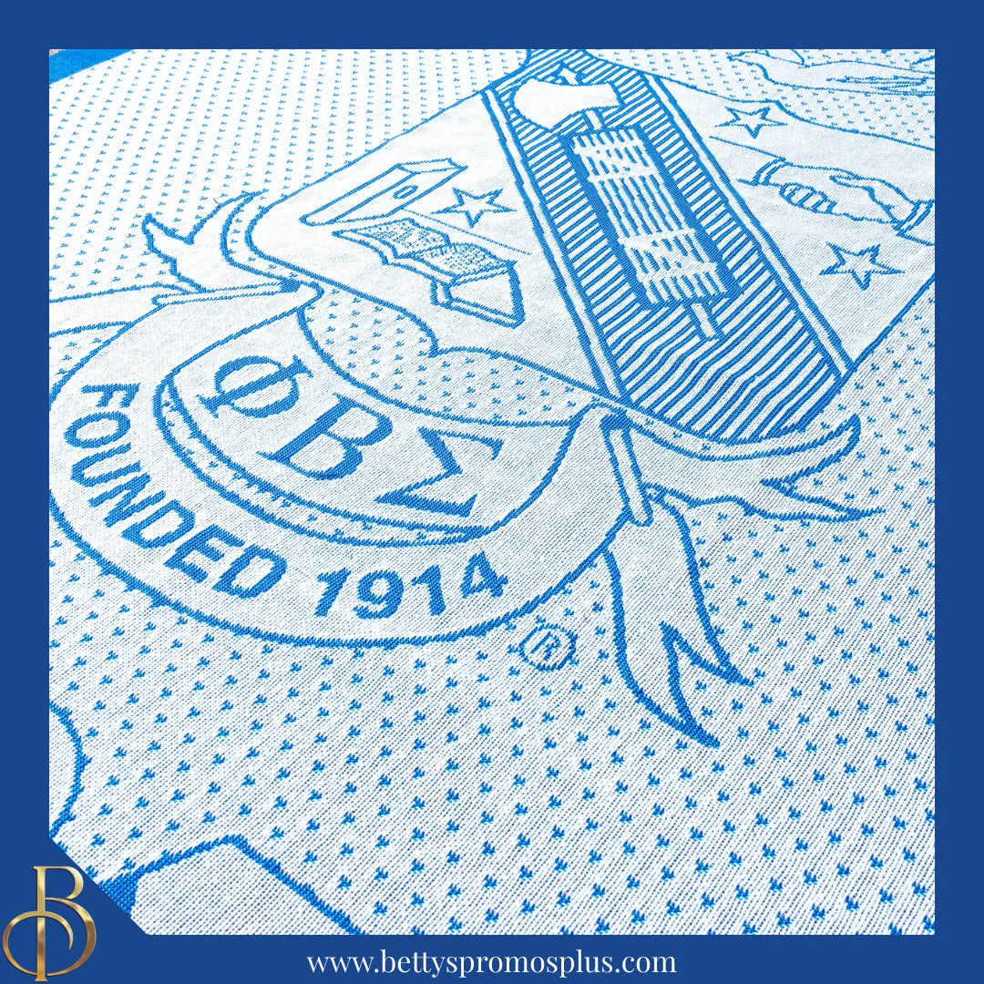 Phi Beta Sigma ΦΒΣ Shield Afghan Throw Blanket-Phi Beta Sigma Paraphernalia-Phi Beta Sigma Blanket-Betty's Promos Plus