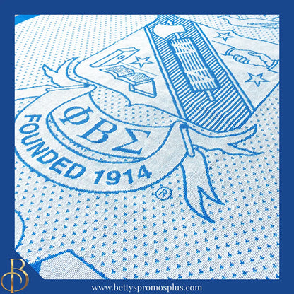 Phi Beta Sigma ΦΒΣ Shield Afghan Throw Blanket-Phi Beta Sigma Paraphernalia-Phi Beta Sigma Blanket-Betty's Promos Plus