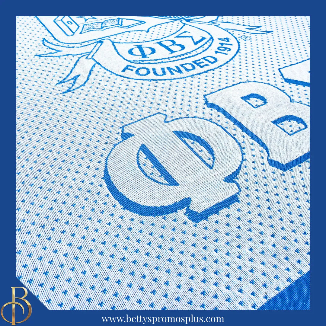 Phi Beta Sigma ΦΒΣ Shield Afghan Throw Blanket-Phi Beta Sigma Paraphernalia-Phi Beta Sigma Blanket-Betty's Promos Plus