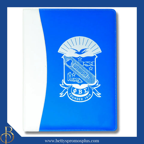 Phi Beta Sigma ΦΒΣ Shield Business Padfolio Portfolio with Legal Pad-Blue-Phi Beta Sigma Paraphernalia-Phi Beta Sigma Padfolio-Betty's Promos Plus