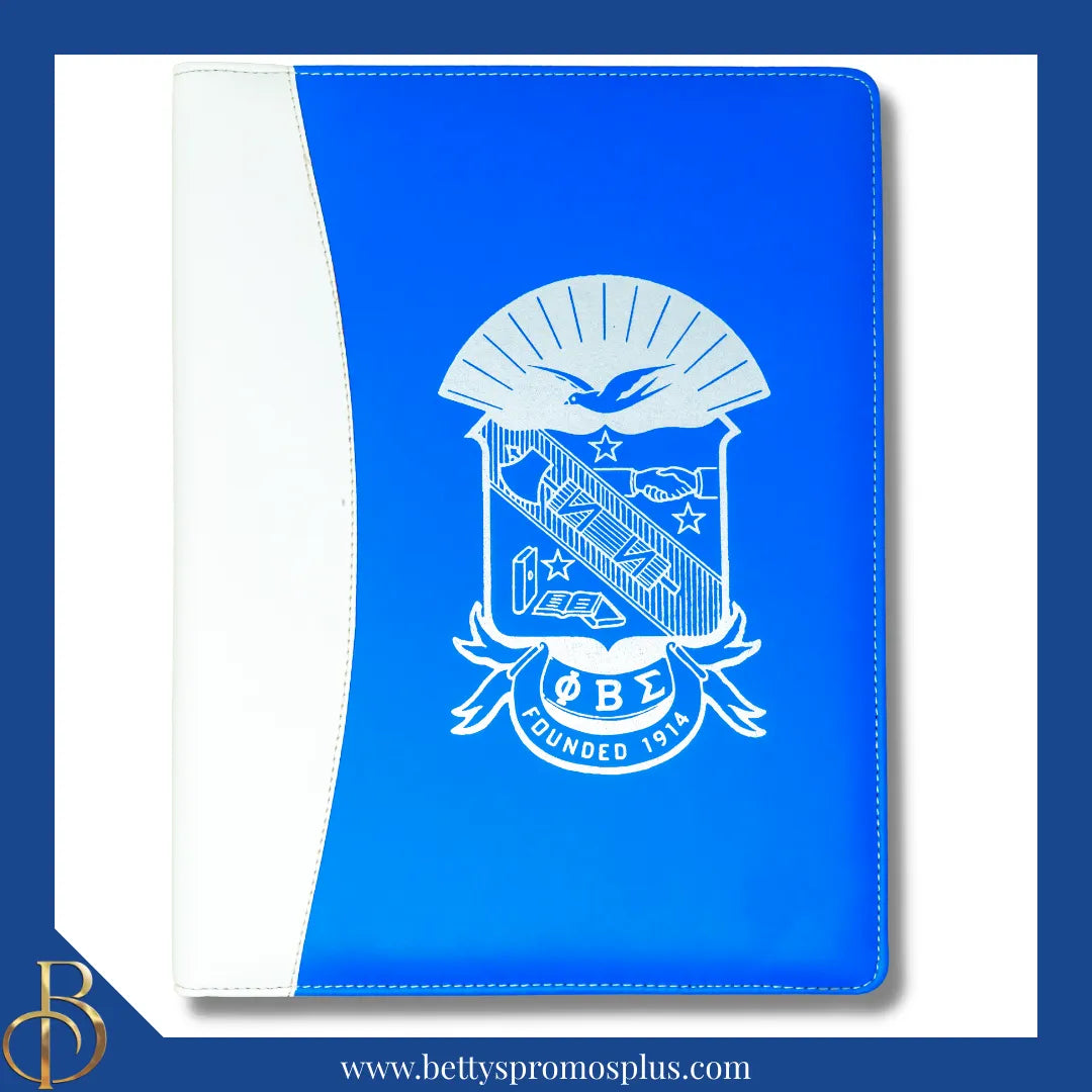 Phi Beta Sigma ΦΒΣ Shield Business Padfolio Portfolio with Legal Pad-Phi Beta Sigma Paraphernalia-Phi Beta Sigma Padfolio-Betty's Promos Plus