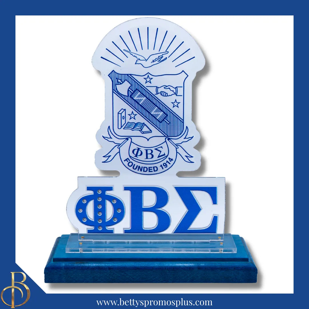 Phi Beta Sigma ΦΒΣ Shield Desk Ornament Plaque-Phi Beta Sigma Paraphernalia-Phi Beta Sigma Desk Ornament-Betty's Promos Plus