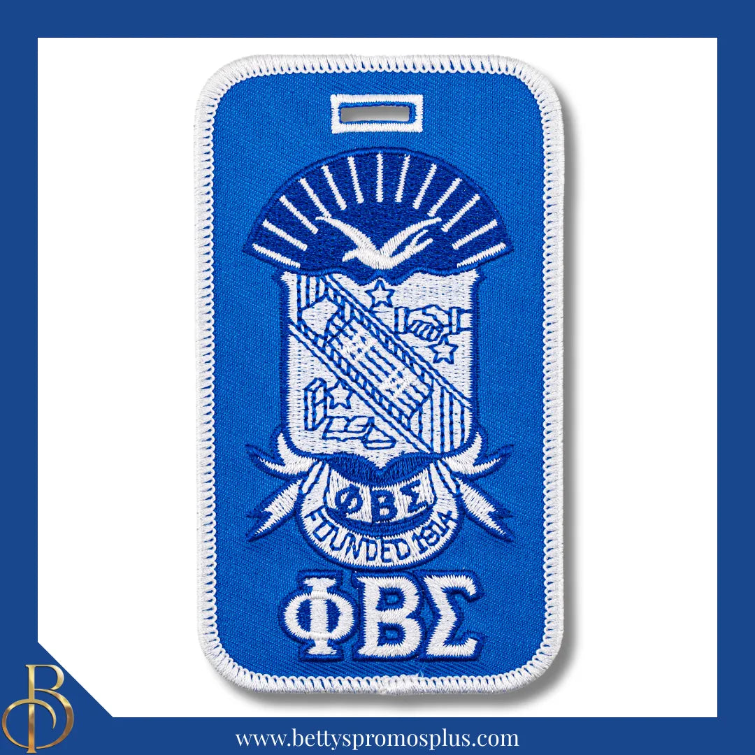 Phi Beta Sigma ΦΒΣ Shield Embroidered Luggage Tag-Blue-Phi Beta Sigma Paraphernalia-Phi Beta Sigma Luggage Tag-Betty's Promos Plus