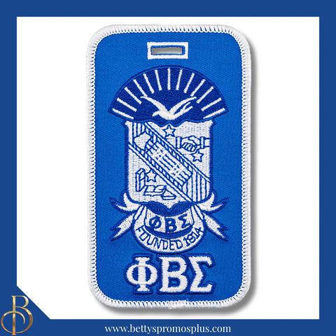 Phi Beta Sigma ΦΒΣ Shield Embroidered Luggage Tag-Blue-Phi Beta Sigma Paraphernalia-Phi Beta Sigma Luggage Tag-Betty's Promos Plus