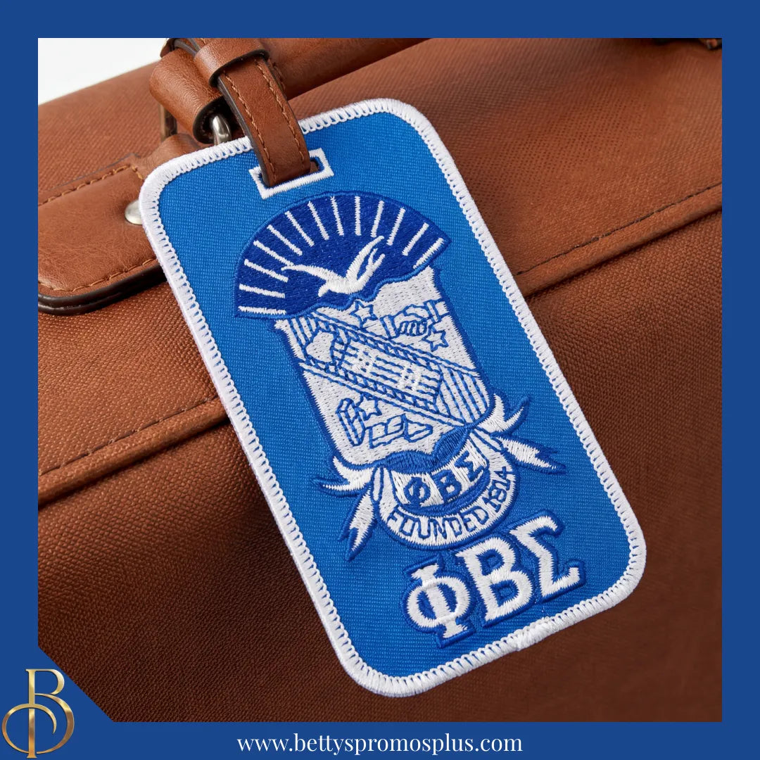 Phi Beta Sigma ΦΒΣ Shield Embroidered Luggage Tag-Phi Beta Sigma Paraphernalia-Phi Beta Sigma Luggage Tag-Betty's Promos Plus