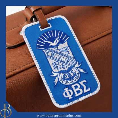 Phi Beta Sigma ΦΒΣ Shield Embroidered Luggage Tag-Phi Beta Sigma Paraphernalia-Phi Beta Sigma Luggage Tag-Betty's Promos Plus