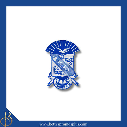 Phi Beta Sigma ΦΒΣ Shield Iron-on Embroidered Patch-Medium - 5"-Phi Beta Sigma Paraphernalia-Phi Beta Sigma Patch-Betty's Promos Plus