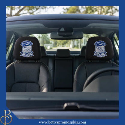 Phi Beta Sigma ΦΒΣ Shield with Greek Letters Car Seat Headrest Cover-Phi Beta Sigma Paraphernalia-Phi Beta Sigma Headrest Cover-Betty's Promos Plus