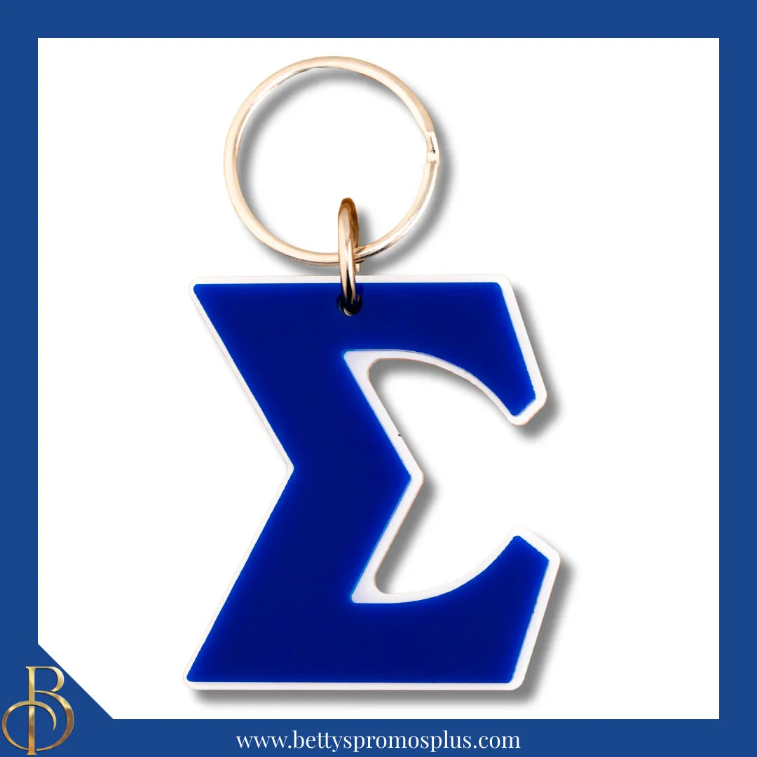 Phi Beta Sigma ΦΒΣ "Sigma" Acrylic Keychain-Blue-Phi Beta Sigma Paraphernalia-Phi Beta Sigma Keychain-Betty's Promos Plus